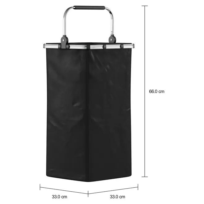 CESTO PARA ROUPA ALUPOLY - PRETO/ALUMÍNIO - Foto 2