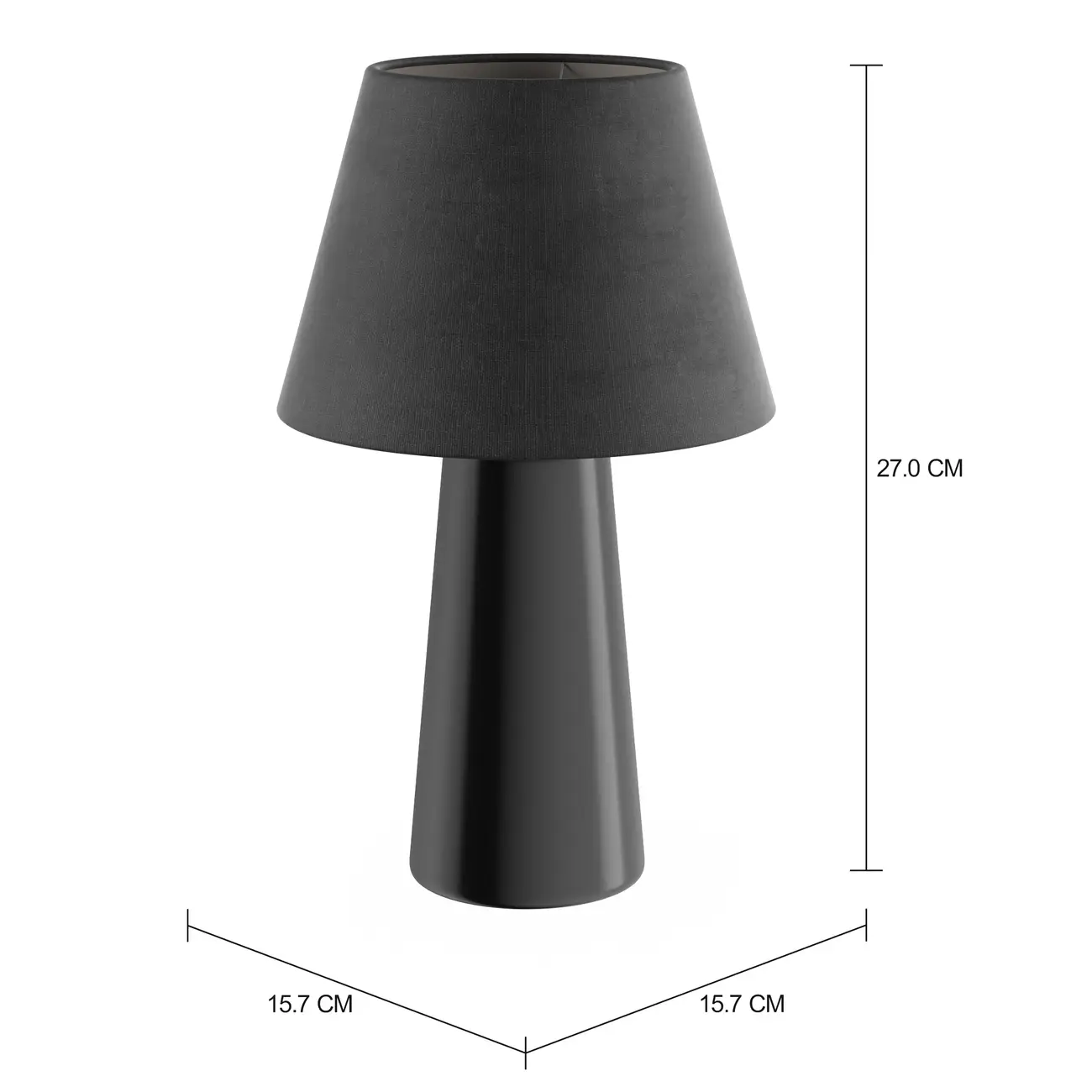 LUMINÁRIA DE MESA VIDA - PRETO BRILHANTE/PRETO - Foto 2