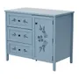 CÔMODA 3 GAVETAS/1 PORTA 93 CM X 53 CM BOUQUET XODÓ - BLEU CENDRÉ/MULTICOR - Foto 3