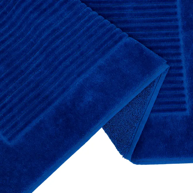 TOALHA DE PISO 80 CM X 48 CM VELVET - AZUL COBALTO - Foto 3