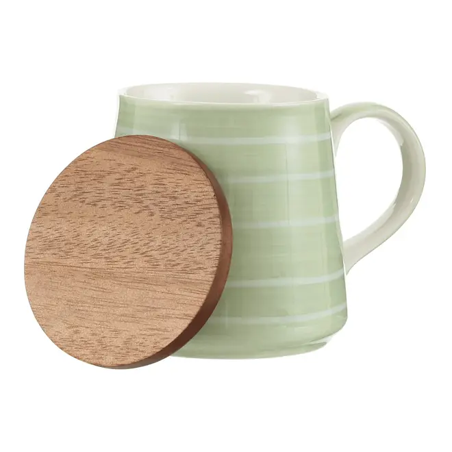 CANECA COM TAMPA 325 ML LINJER - SÁLVIA/BRANCO - Foto 5