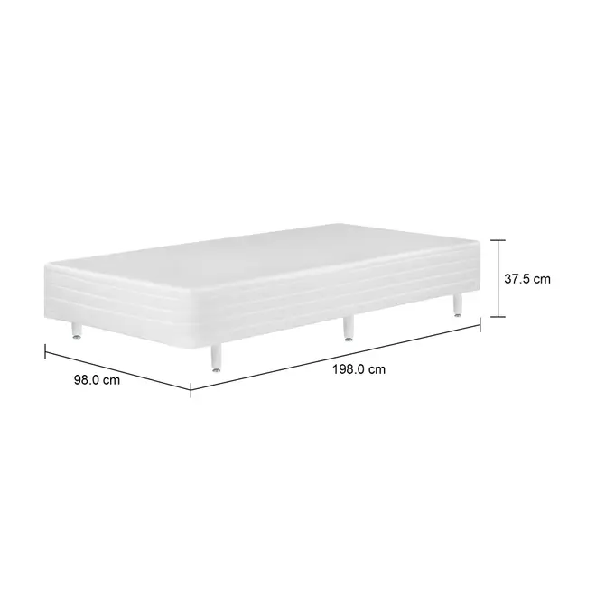 BASE PARA CAMA BOX SOLTEIRO 98 CM X 1,98 M MAX - BRANCO - Foto 5