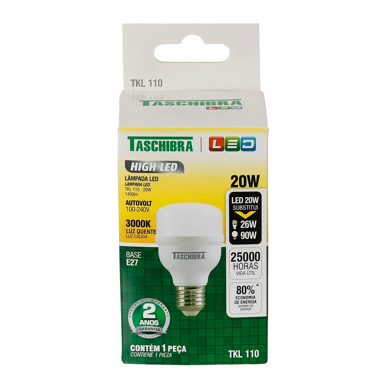 LÂMPADA HIGH LED TKL 20W 3000K E27 127/220V - BRANCO - Foto 2