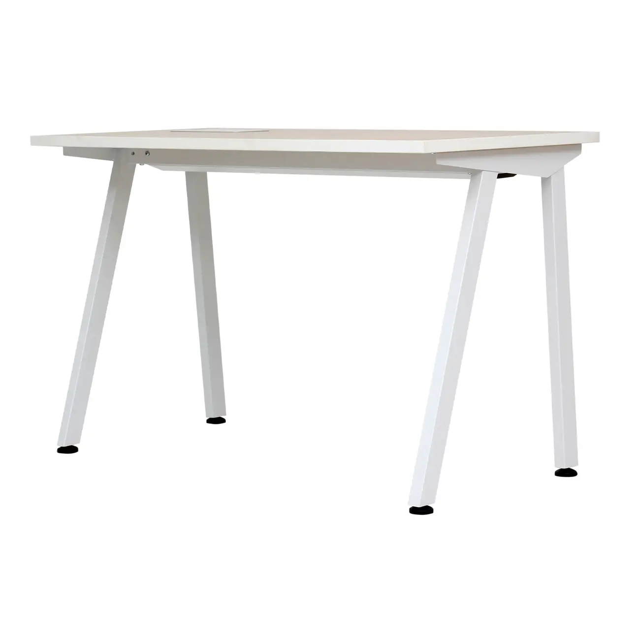 MESA 1,20 M X 60 CM COM CAIXA PARA CONECTIVIDADE ALETA - BRANCO/OAK TAMMI - Foto 2