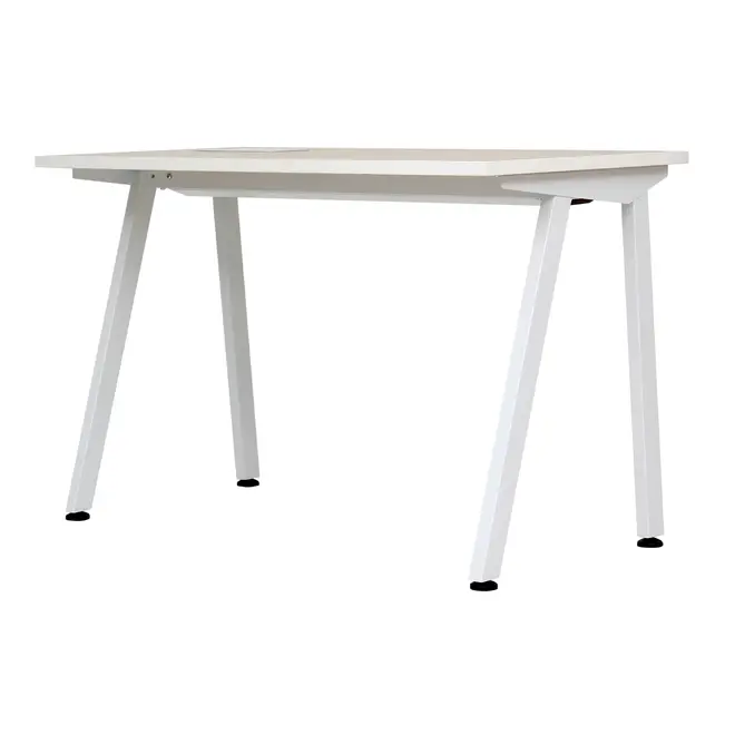 MESA 1,20 M X 60 CM COM CAIXA PARA CONECTIVIDADE ALETA - BRANCO/OAK TAMMI - Foto 2