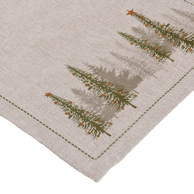 CAMINHO DE MESA 47 CM X 1,50 M VILAREJO NOEL - NATURAL/CIPRESTE - Foto 4