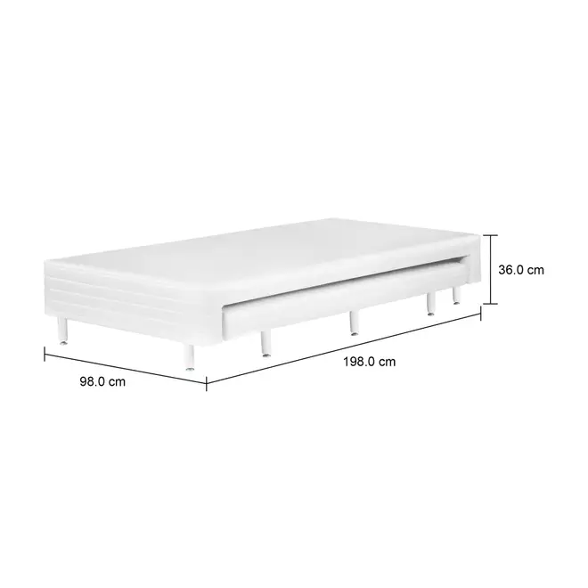 BASE PARA CAMA BOX SOLTEIRO 98 CM X 1,98 M COM CAMA INFERIOR MAX - BRANCO - Foto 7