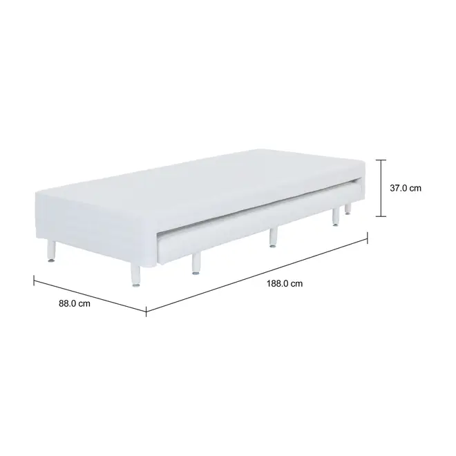 BASE PARA CAMA BOX SOLTEIRO 88 CM X 1,88 M COM CAMA INFERIOR MAX - BRANCO - Foto 6