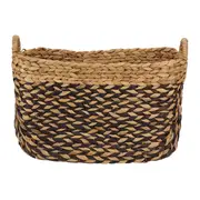 CESTO 29 CM X 45 CM X 35 CM AGUAPÉ - FIBRA NATURAL/PRETO - Foto 2