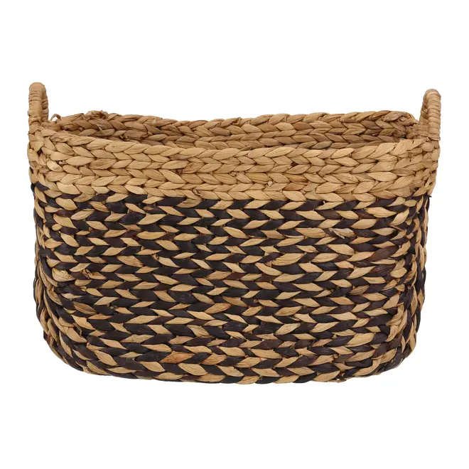 CESTO 29 CM X 45 CM X 35 CM AGUAPÉ - FIBRA NATURAL/PRETO - Foto 2