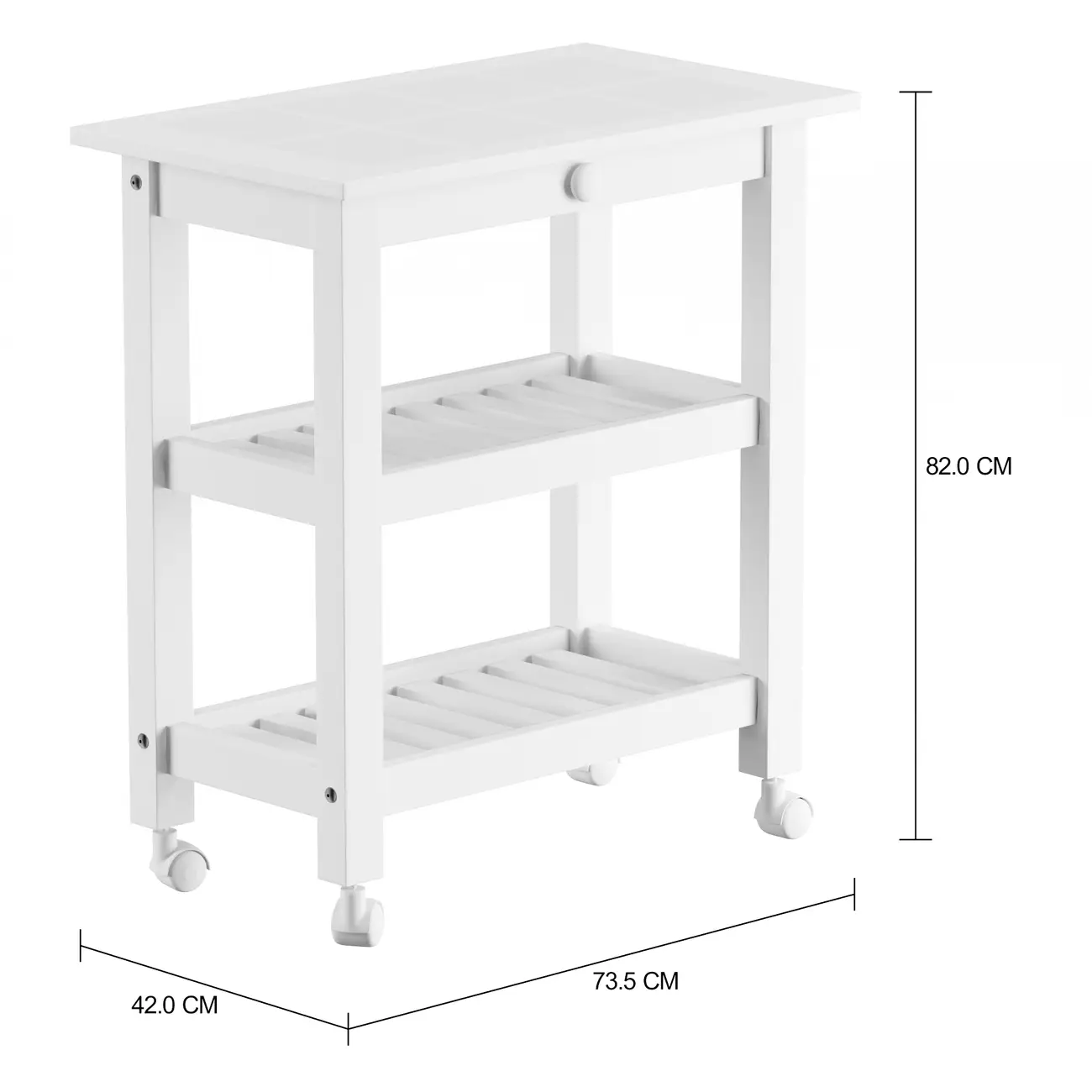 CARRINHO 1 GAVETA 73 CM X 42 CM MEET COMPAC - BRANCO/BRANCO - Foto 4