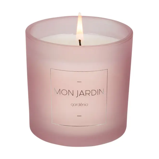VELA PERFUMADA POTE GARDÊNIA MON JARDIN - MALVA/BRANCO - Foto 3