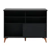 BALCÃO DE COZINHA COM 2 PORTAS DE CORRER 1,20 M X 60 CM LIN - PRETO/NOZES - Foto 2