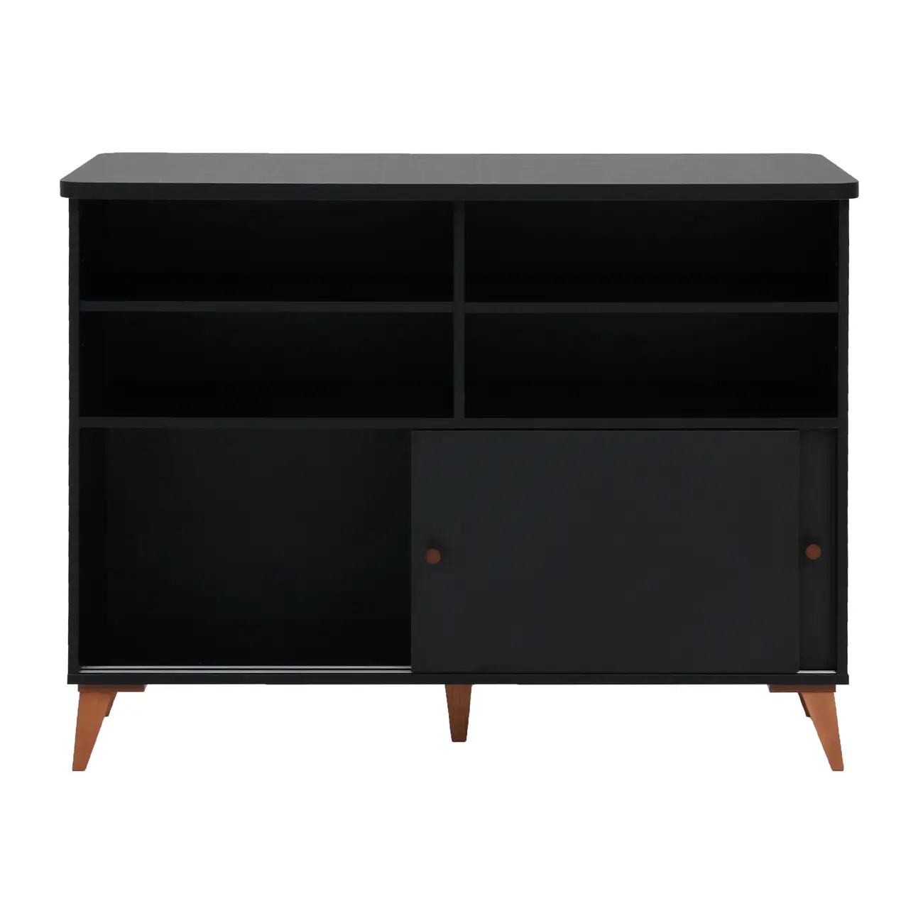 BALCÃO DE COZINHA COM 2 PORTAS DE CORRER 1,20 M X 60 CM LIN - PRETO/NOZES - Foto 2
