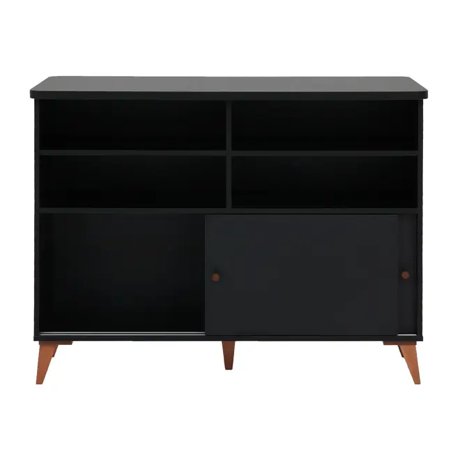 BALCÃO DE COZINHA COM 2 PORTAS DE CORRER 1,20 M X 60 CM LIN - PRETO/NOZES - Foto 2