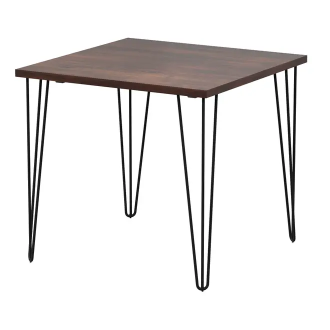 MESA DE JANTAR MESA 80 CM X 80 CM ZAHARA - PRETO/NOZES RÚSTICO - Foto 8