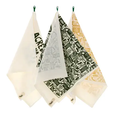 PANO DE PRATO CONJUNTO COM 3 PEÇAS SETE ERVAS AXÉ