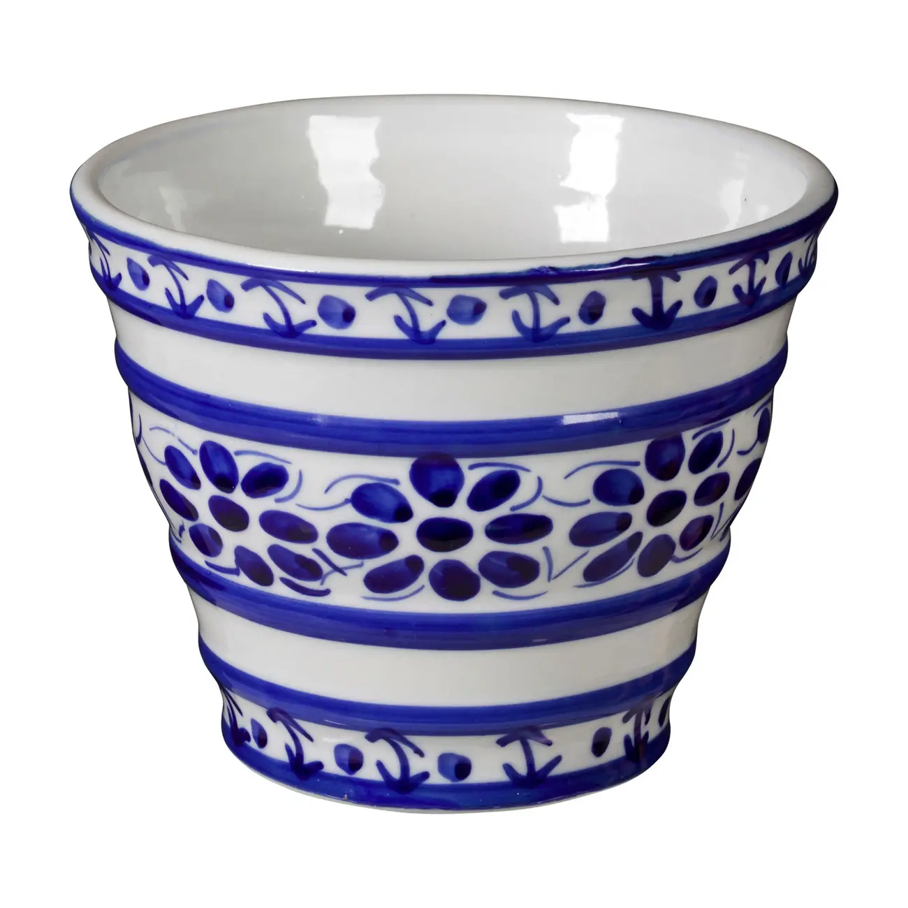 VASO 10 CM MONTE SIÃO - BRANCO/AZUL - Foto 1