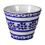 VASO 10 CM MONTE SIÃO - BRANCO/AZUL - Foto 1