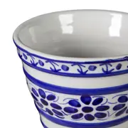VASO 10 CM MONTE SIÃO - BRANCO/AZUL - Foto 2