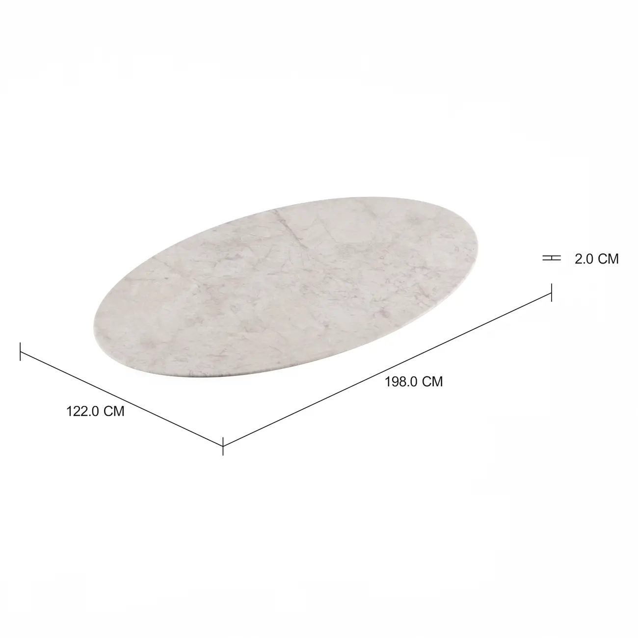 TAMPO DE MESA PEDRA OVAL 1,98 M X 1,22 M TULIPE - TRAVERTINO - Foto 2