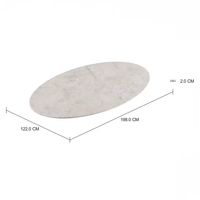 TAMPO DE MESA PEDRA OVAL 1,98 M X 1,22 M TULIPE - TRAVERTINO - Foto 2