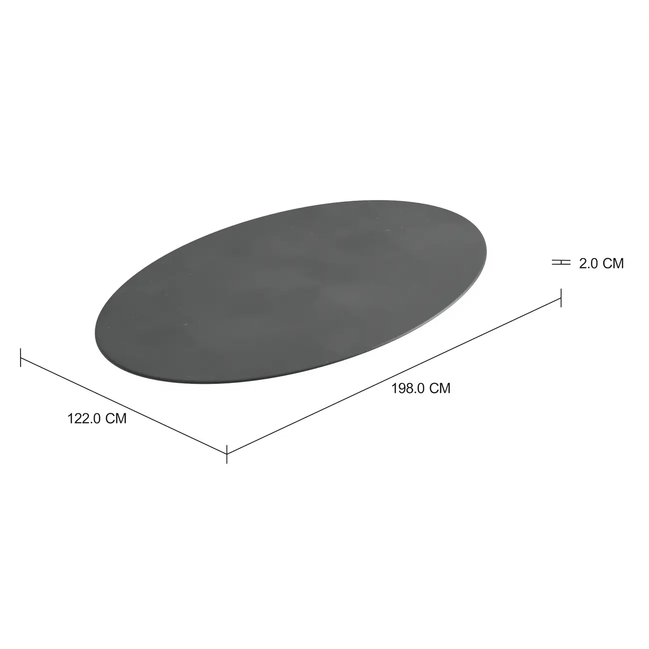 TAMPO DE MESA PEDRA OVAL 1,98 M X 1,22 M TULIPE - PRETO SÃO GABRIEL - Foto 2
