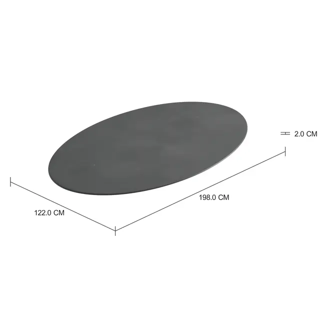 TAMPO DE MESA PEDRA OVAL 1,98 M X 1,22 M TULIPE - PRETO SÃO GABRIEL - Foto 2