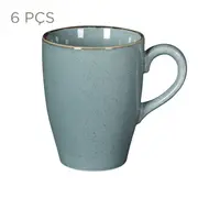JOGO DE CANECAS 350 ML C/6 PEÇAS FINEST - BLEU CENDRÉ - Foto 1