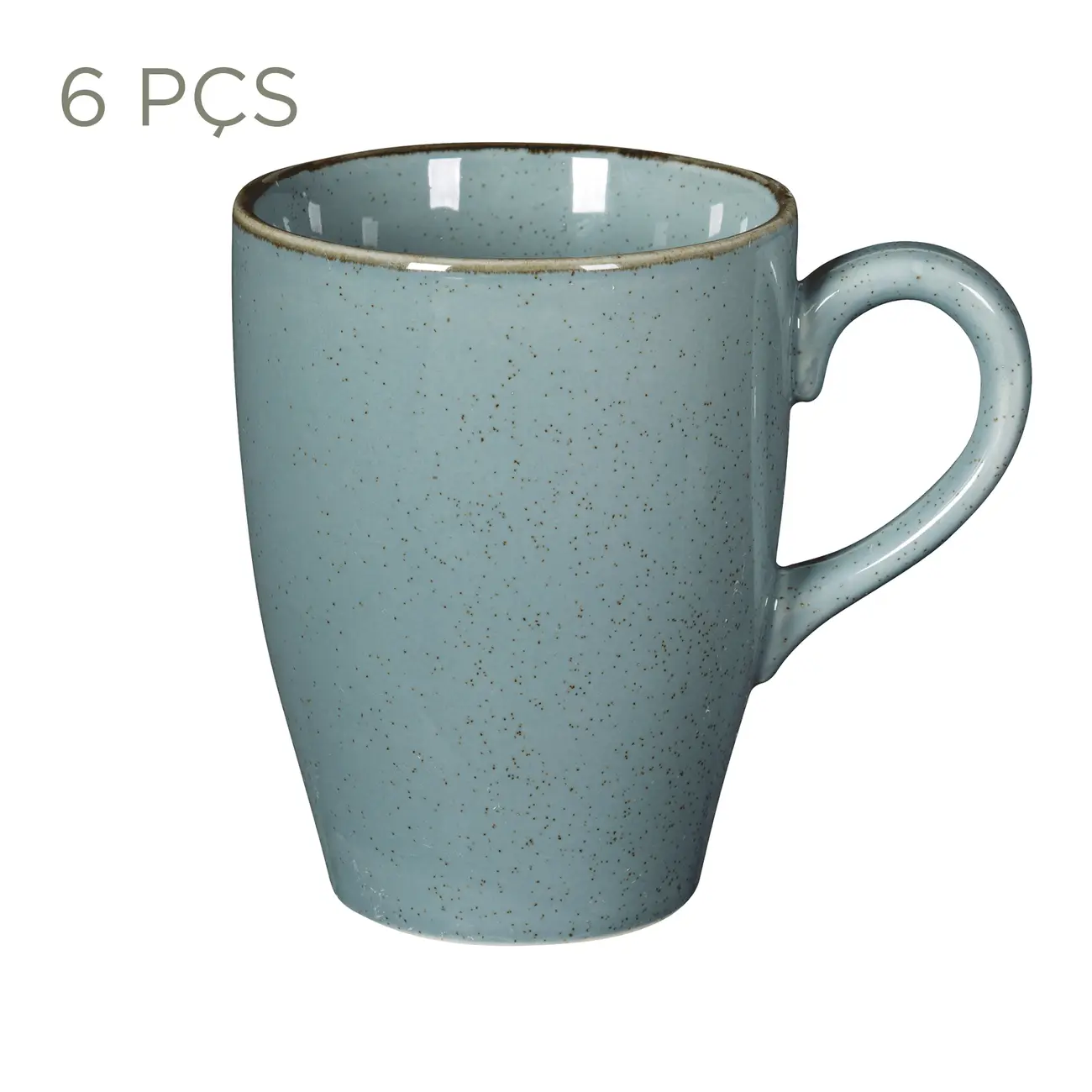 JOGO DE CANECAS 350 ML C/6 PEÇAS FINEST - BLEU CENDRÉ - Foto 1