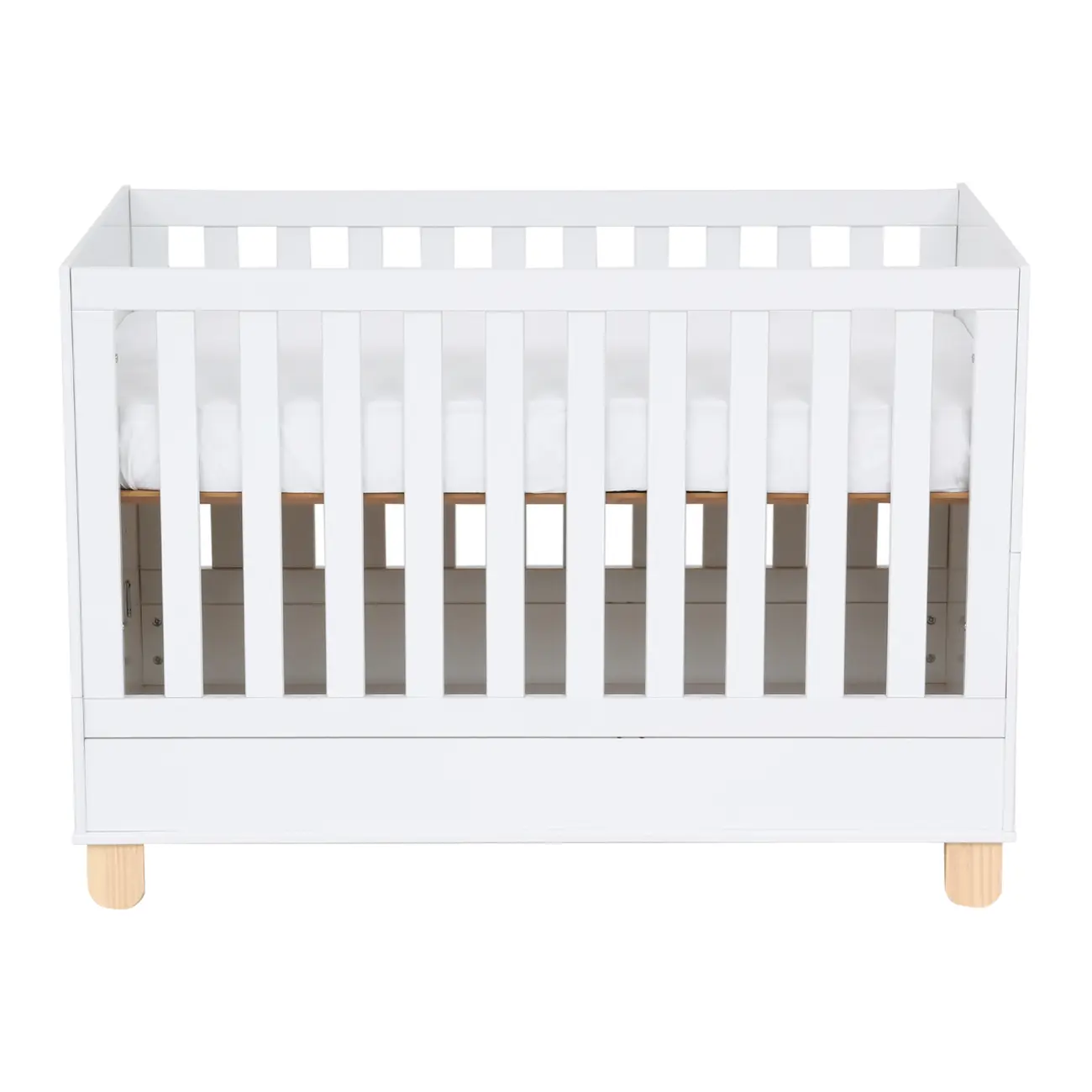 BERÇO 70 CM 2 EM 1 - BERÇO/CAMA INFANTIL SWEET - BRANCO/PINUS NATURAL - Foto 1