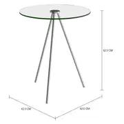 MESA LATERAL REDONDA 42 CM GALÁXIA - CROMADO/INCOLOR - Foto 2