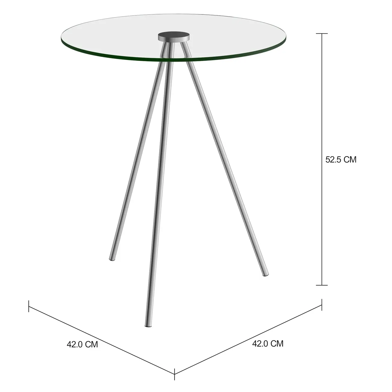 MESA LATERAL REDONDA 42 CM GALÁXIA - CROMADO/INCOLOR - Foto 2