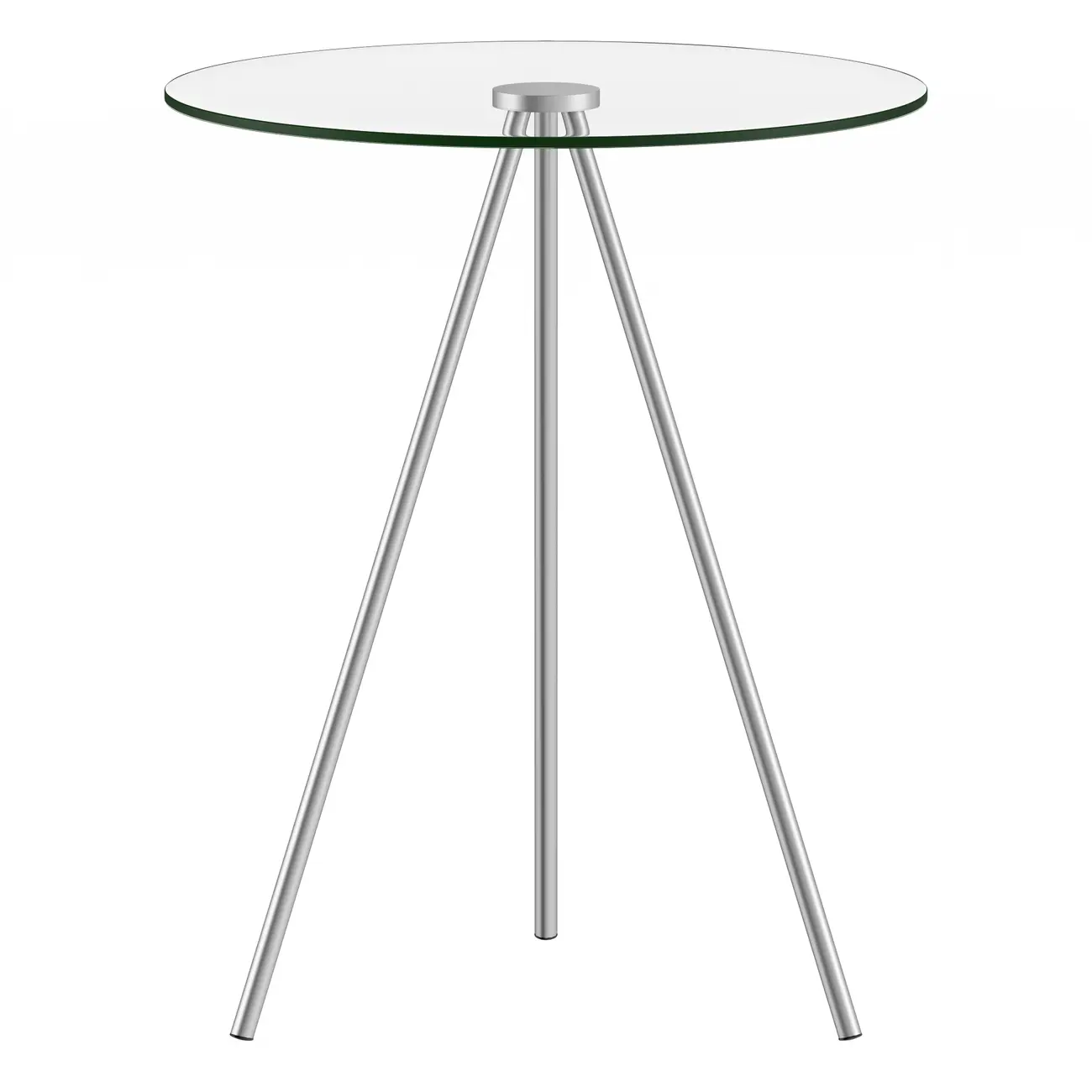 MESA LATERAL REDONDA 42 CM GALÁXIA - CROMADO/INCOLOR - Foto 1