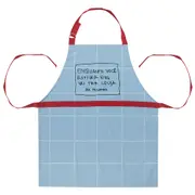 AVENTAL IDA - VAI TER LOUÇA - AZUL CLARO/VERMELHO - Foto 2
