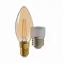 LÂMPADA VELA FILAMENTO E14 E27 3W 220V LUZ AMARELA TASCHIBRA - HANBAR - Foto 8