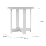 MESA DE COZINHA DOBRÁVEL OVAL 1 M X 80 CM TINA - BRANCO LAVADO - Foto 9