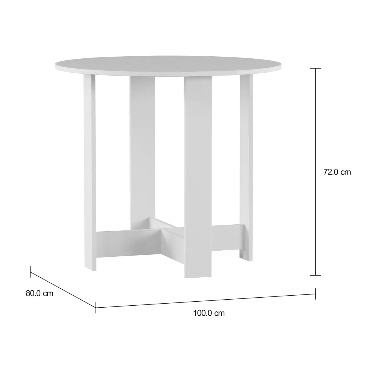 MESA DE COZINHA DOBRÁVEL OVAL 1 M X 80 CM TINA - BRANCO LAVADO - Foto 9