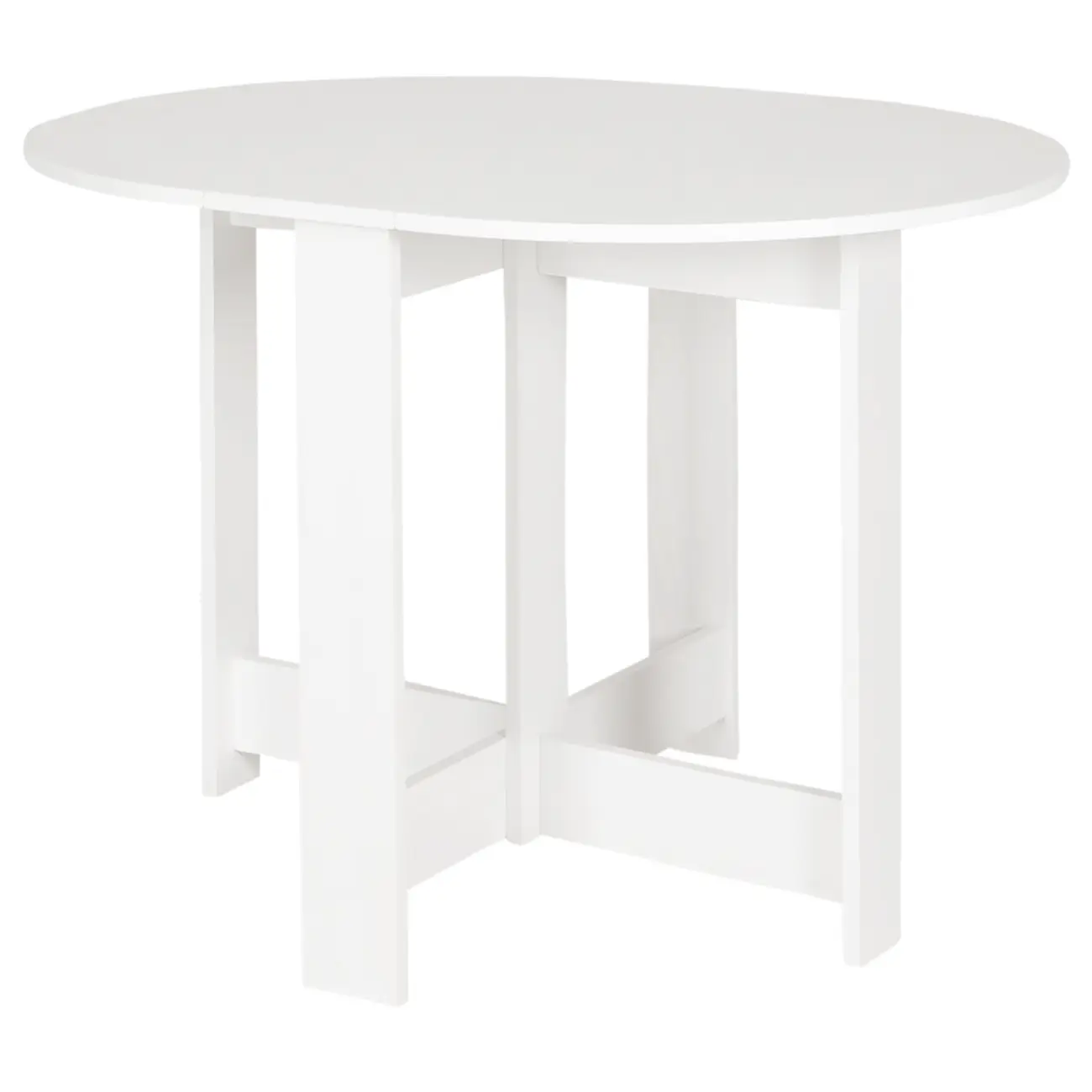 MESA DE COZINHA DOBRÁVEL OVAL 1 M X 80 CM TINA - BRANCO LAVADO - Foto 1