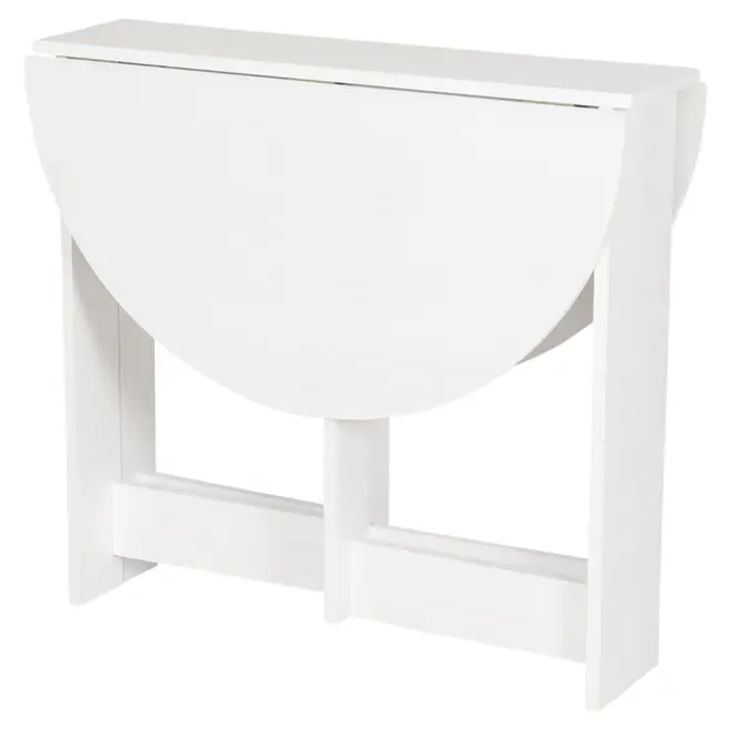 MESA DE COZINHA DOBRÁVEL OVAL 1 M X 80 CM TINA - BRANCO LAVADO - Foto 2