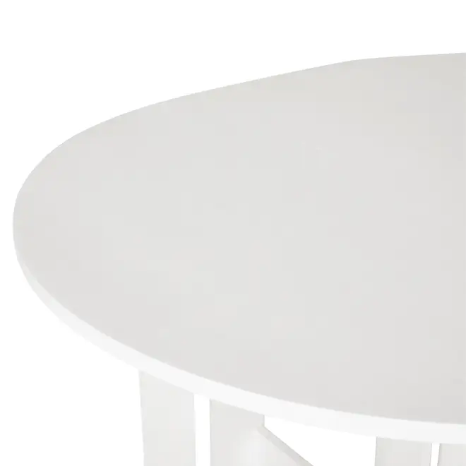 MESA DE COZINHA DOBRÁVEL OVAL 1 M X 80 CM TINA - BRANCO LAVADO - Foto 6