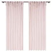 CORTINA 2 PEÇAS 1,50 M X 2,20 M TIE - NATURAL/ROSA - Foto 1