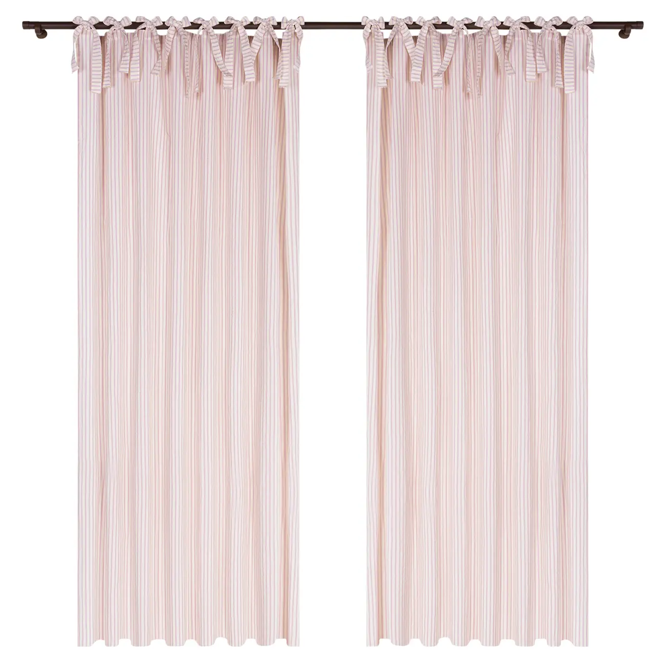 CORTINA 2 PEÇAS 1,50 M X 2,20 M TIE - NATURAL/ROSA - Foto 1