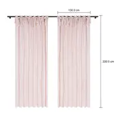 CORTINA 2 PEÇAS 1,50 M X 2,20 M TIE - NATURAL/ROSA - Foto 9