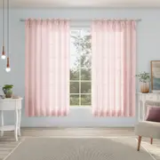 CORTINA 2 PEÇAS 1,50 M X 2,20 M TIE - NATURAL/ROSA - Foto 11