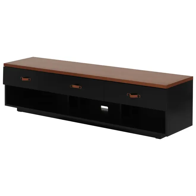 RACK 3 GAVETAS 1,80 M X 43 CM PELICANO - PRETO/NOZES - Foto 4