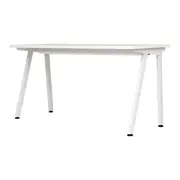 MESA DE ESCRITÓRIO 1,50 M X 60 CM COM CAIXA PARA CONECTIVIDADE ALETA - BRANCO/OAK TAMMI - Foto 2