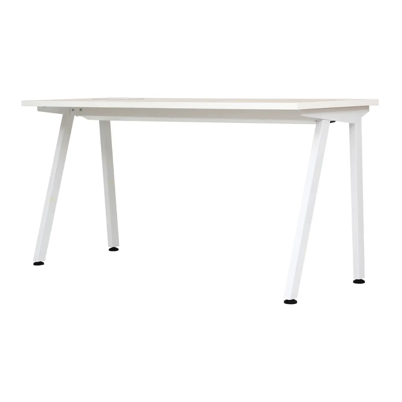 MESA DE ESCRITÓRIO 1,50 M X 60 CM COM CAIXA PARA CONECTIVIDADE ALETA - BRANCO/OAK TAMMI - Foto 2