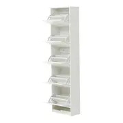 SAPATEIRA PAREDE 5 PORTAS BASCULANTES FAMILY THIN - BRANCO/BRANCO - Foto 3