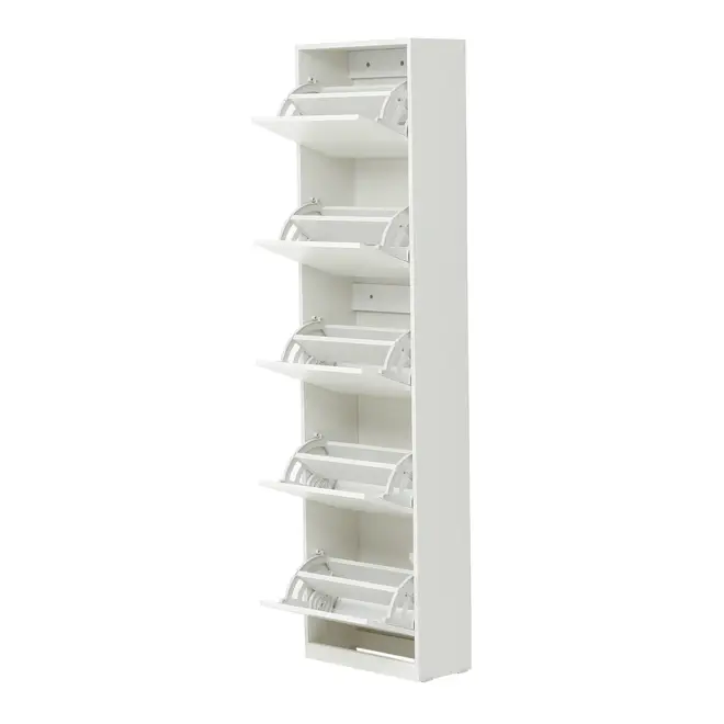 SAPATEIRA PAREDE 5 PORTAS BASCULANTES FAMILY THIN - BRANCO/BRANCO - Foto 3